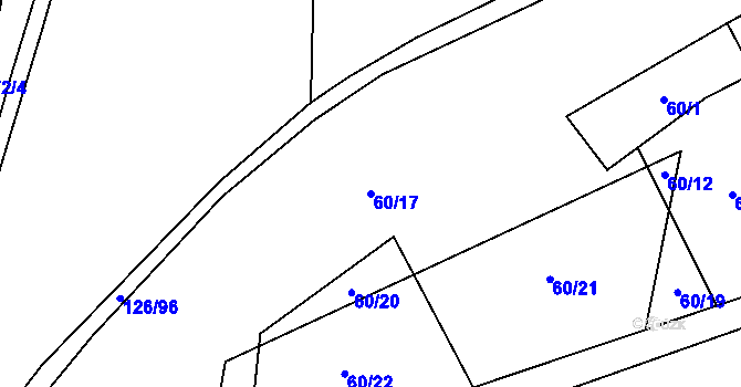 Parcela st. 60/17 v KÚ Divice, Katastrální mapa