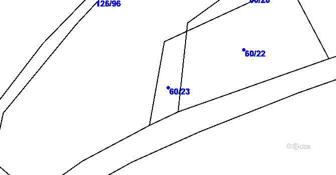 Parcela st. 60/23 v KÚ Divice, Katastrální mapa