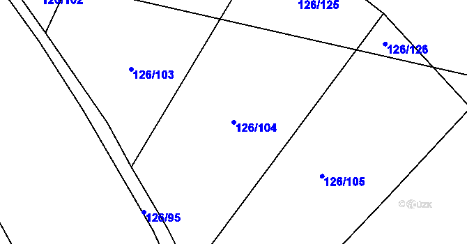 Parcela st. 126/104 v KÚ Divice, Katastrální mapa