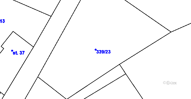 Parcela st. 339/23 v KÚ Divice, Katastrální mapa