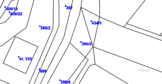 Parcela st. 396/5 v KÚ Divice, Katastrální mapa