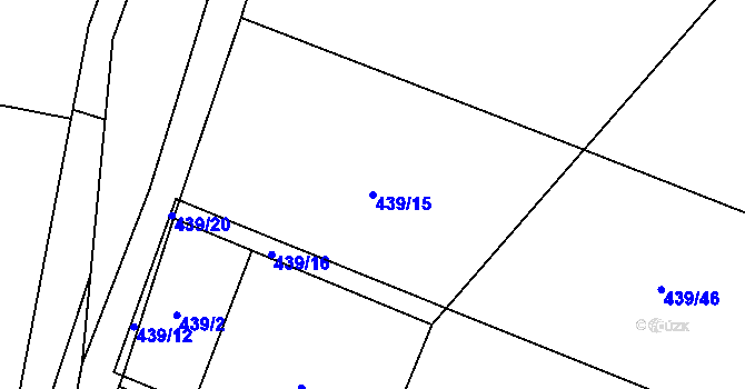 Parcela st. 439/15 v KÚ Divice, Katastrální mapa