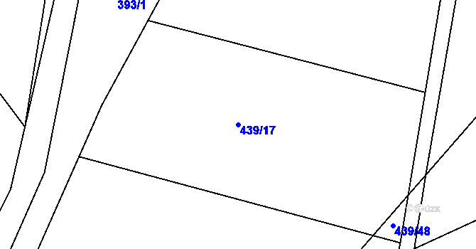 Parcela st. 439/17 v KÚ Divice, Katastrální mapa
