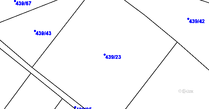 Parcela st. 439/23 v KÚ Divice, Katastrální mapa