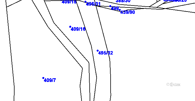 Parcela st. 495/32 v KÚ Divice, Katastrální mapa