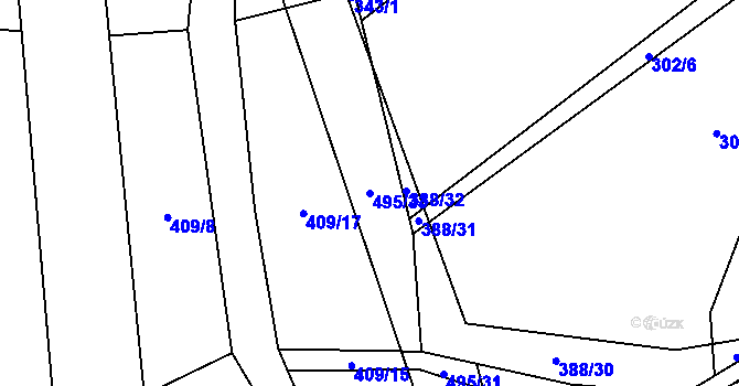 Parcela st. 495/33 v KÚ Divice, Katastrální mapa