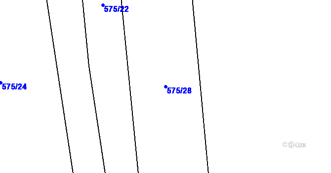 Parcela st. 575/28 v KÚ Divice, Katastrální mapa
