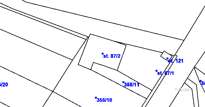 Parcela st. 87/2 v KÚ Divice, Katastrální mapa