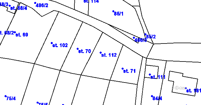Parcela st. 112 v KÚ Vinařice u Loun, Katastrální mapa