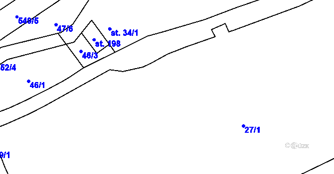 Parcela st. 122 v KÚ Vinařice u Loun, Katastrální mapa