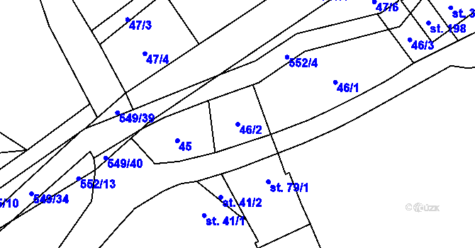 Parcela st. 46/2 v KÚ Vinařice u Loun, Katastrální mapa