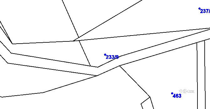 Parcela st. 233/9 v KÚ Vinařice u Loun, Katastrální mapa