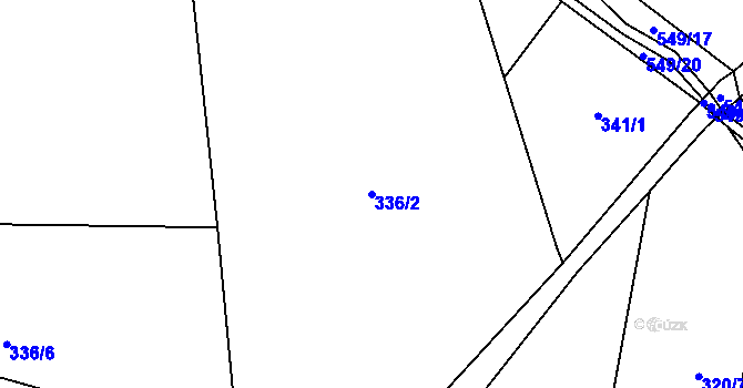 Parcela st. 336/2 v KÚ Vinařice u Loun, Katastrální mapa
