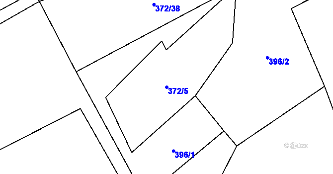 Parcela st. 372/5 v KÚ Vinařice u Loun, Katastrální mapa