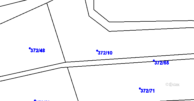 Parcela st. 372/10 v KÚ Vinařice u Loun, Katastrální mapa