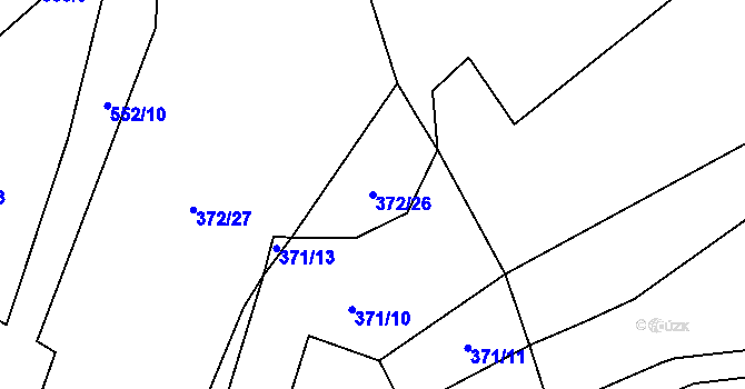 Parcela st. 372/26 v KÚ Vinařice u Loun, Katastrální mapa
