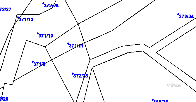 Parcela st. 372/31 v KÚ Vinařice u Loun, Katastrální mapa