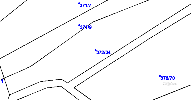 Parcela st. 372/34 v KÚ Vinařice u Loun, Katastrální mapa