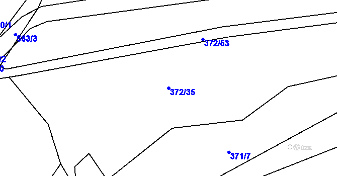 Parcela st. 372/35 v KÚ Vinařice u Loun, Katastrální mapa