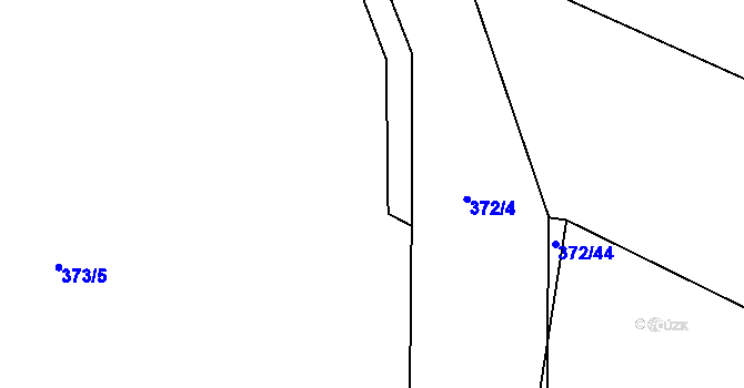 Parcela st. 372/43 v KÚ Vinařice u Loun, Katastrální mapa