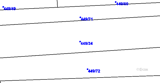 Parcela st. 449/34 v KÚ Vinařice u Loun, Katastrální mapa