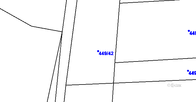 Parcela st. 449/42 v KÚ Vinařice u Loun, Katastrální mapa