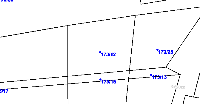 Parcela st. 173/12 v KÚ Vinařice u Loun, Katastrální mapa