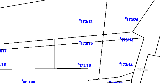Parcela st. 173/15 v KÚ Vinařice u Loun, Katastrální mapa