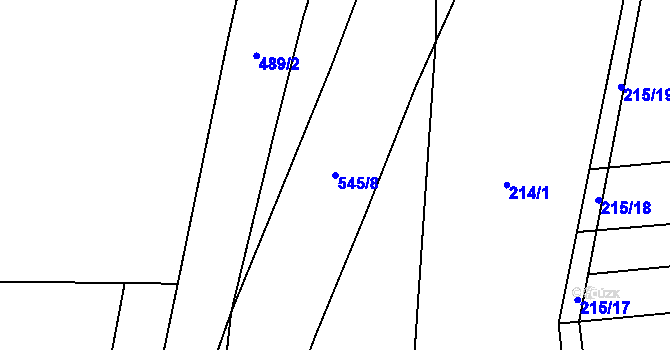 Parcela st. 545/8 v KÚ Vinařice u Loun, Katastrální mapa