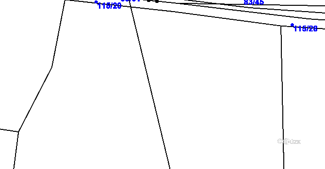 Parcela st. 115/21 v KÚ Vinařice u Loun, Katastrální mapa