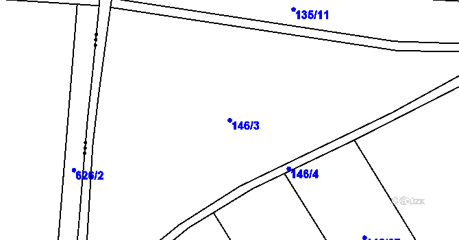 Parcela st. 146/3 v KÚ Vinařice u Loun, Katastrální mapa