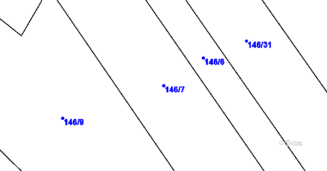 Parcela st. 146/7 v KÚ Vinařice u Loun, Katastrální mapa
