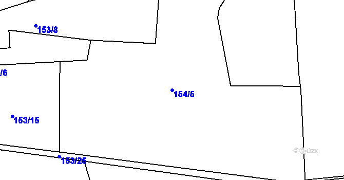 Parcela st. 154/5 v KÚ Vinařice u Loun, Katastrální mapa