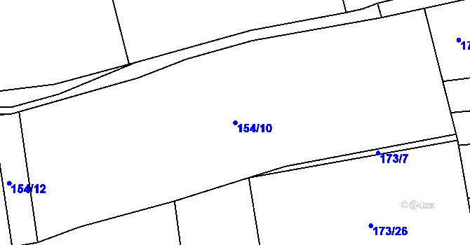 Parcela st. 154/10 v KÚ Vinařice u Loun, Katastrální mapa