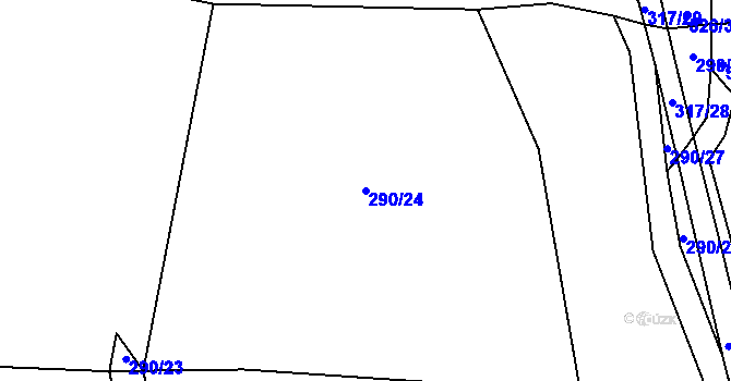 Parcela st. 290/24 v KÚ Vinařice u Loun, Katastrální mapa