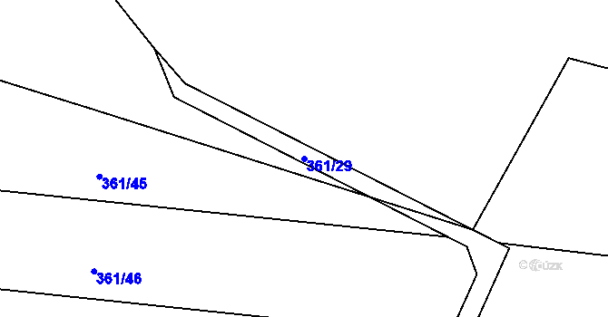 Parcela st. 361/29 v KÚ Vinařice u Loun, Katastrální mapa