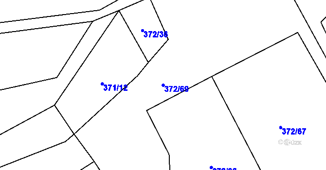 Parcela st. 372/69 v KÚ Vinařice u Loun, Katastrální mapa