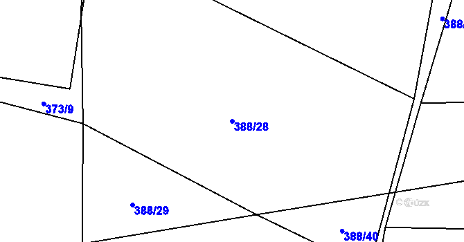 Parcela st. 388/28 v KÚ Vinařice u Loun, Katastrální mapa