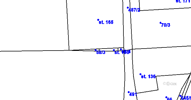 Parcela st. 58/3 v KÚ Vinařice u Loun, Katastrální mapa
