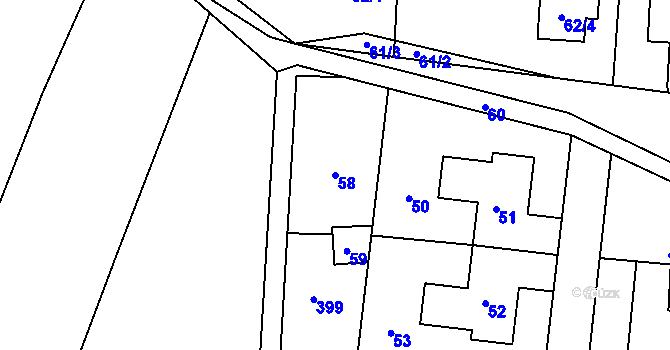 Parcela st. 58 v KÚ Vinec, Katastrální mapa
