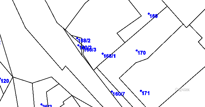 Parcela st. 168/1 v KÚ Vinec, Katastrální mapa