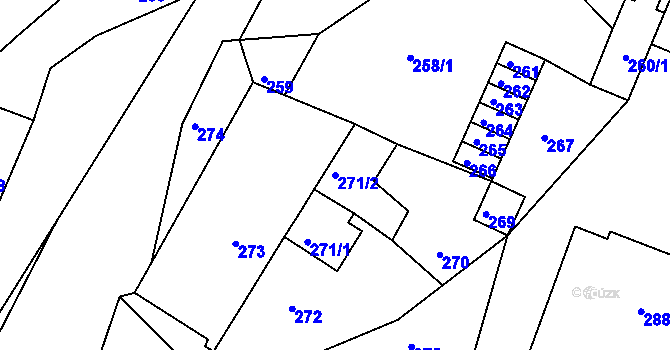 Parcela st. 271/2 v KÚ Vinec, Katastrální mapa
