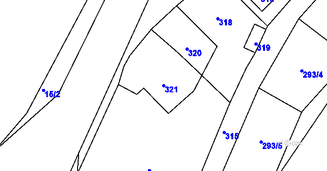 Parcela st. 321 v KÚ Vinec, Katastrální mapa