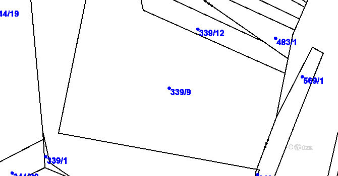 Parcela st. 339/9 v KÚ Vinec, Katastrální mapa
