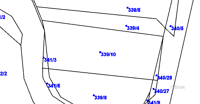 Parcela st. 339/10 v KÚ Vinec, Katastrální mapa