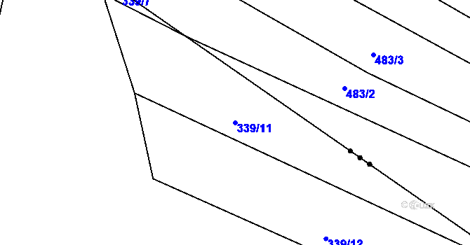 Parcela st. 339/11 v KÚ Vinec, Katastrální mapa