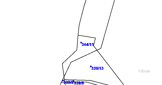 Parcela st. 344/11 v KÚ Vinec, Katastrální mapa