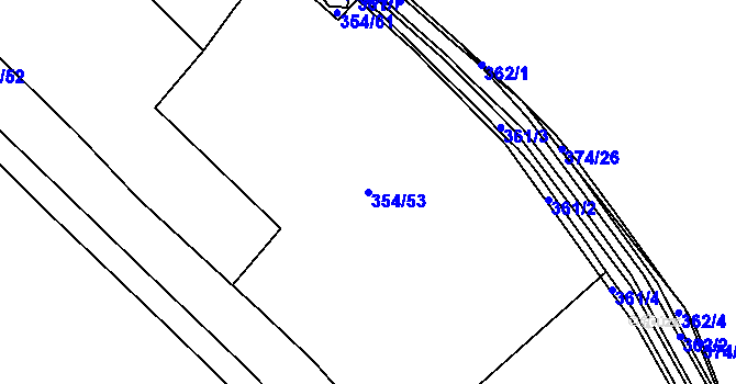 Parcela st. 354/53 v KÚ Vinec, Katastrální mapa