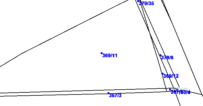 Parcela st. 369/11 v KÚ Vinec, Katastrální mapa