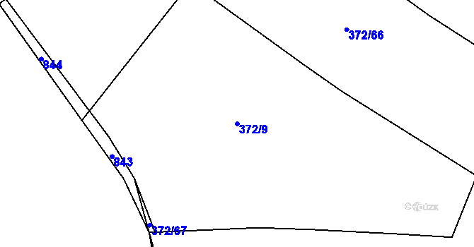 Parcela st. 372/9 v KÚ Vinec, Katastrální mapa